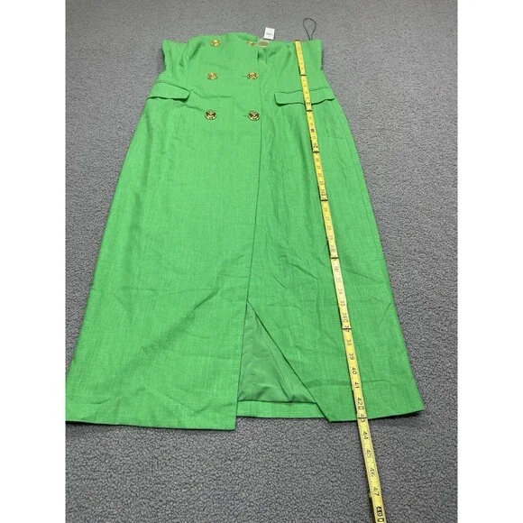 Anthropologie Mare Mare Midi Dress Green Strapless Trench Preppy Retro Sz XL NWT - Picture 4 of 12